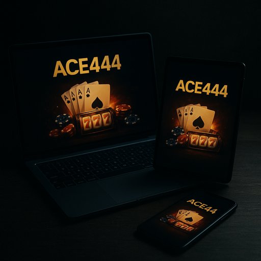ACE444 promotional banner with device screens